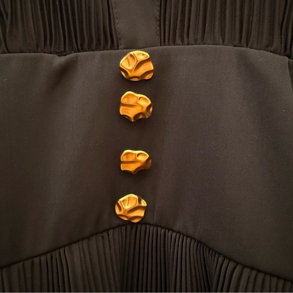 ✨ NWT Modesees Pleated Lapel Waist Long Sleeve Maxi Dress ✨ - Picture 4 of 5